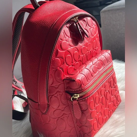 💰SOLD - CC394 - Coach Charter Backpack 24 In Signature Leather - Picture 3 of 15